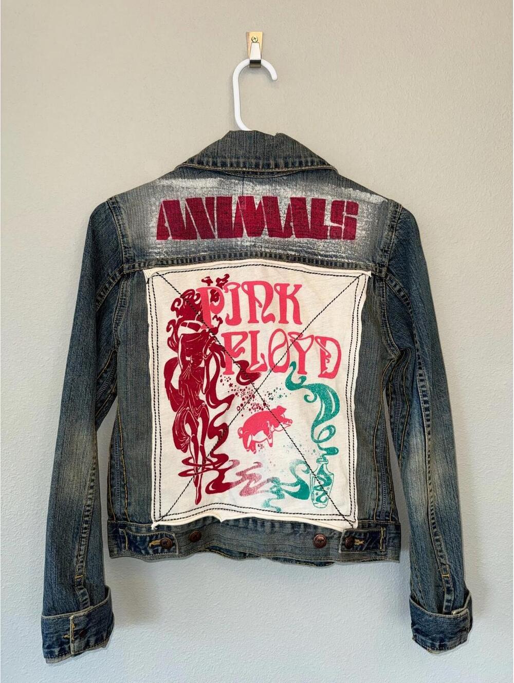 Limited Edition Pink Floyd Animals Trunk Ltd Denim Jean Jacket Womens Size Small